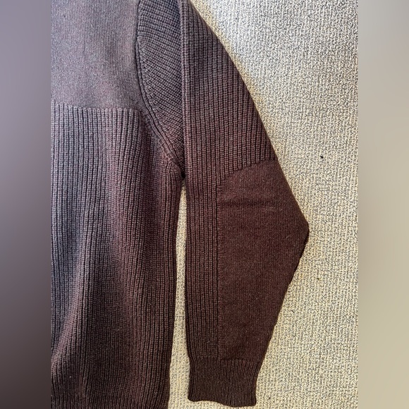 Men’s L.L. Bean Brown Merino Lambs’ Wool Half Zip-Up Sweater Size L - Picture 6 of 6